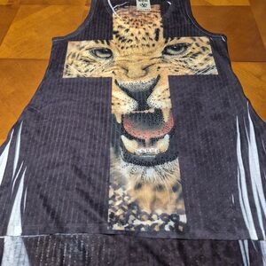 Vocal Striped Gray Tank Top